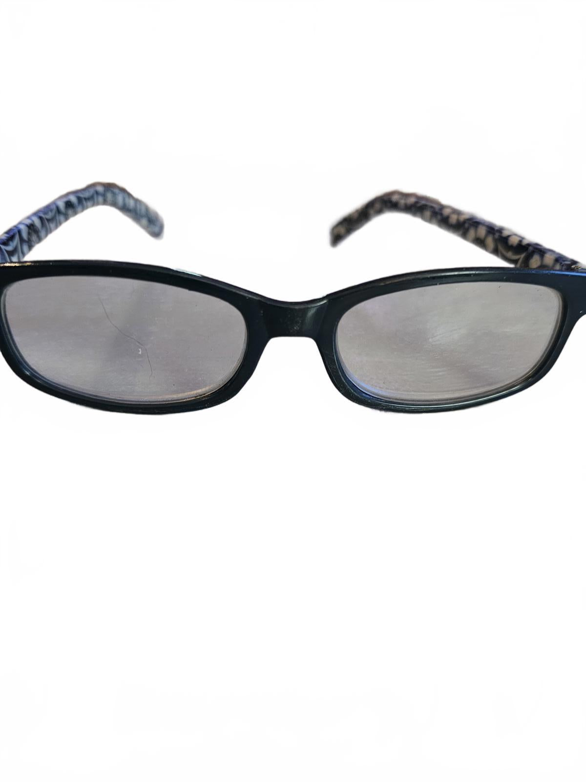 Blue Floral Reading Glasses Patterned Frame Lightweight Retro Style