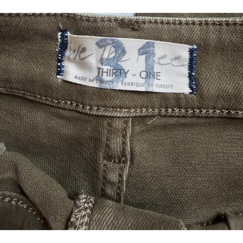 We The Free Free People Olive Green Skinny Jeans 31 Raw Hem Stretch