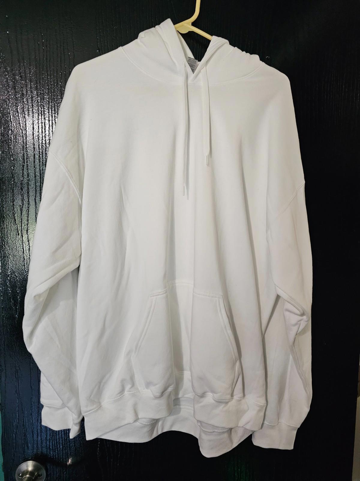 Gildan Softstyle White Hoodie XL Midweight Pullover New Without Tags