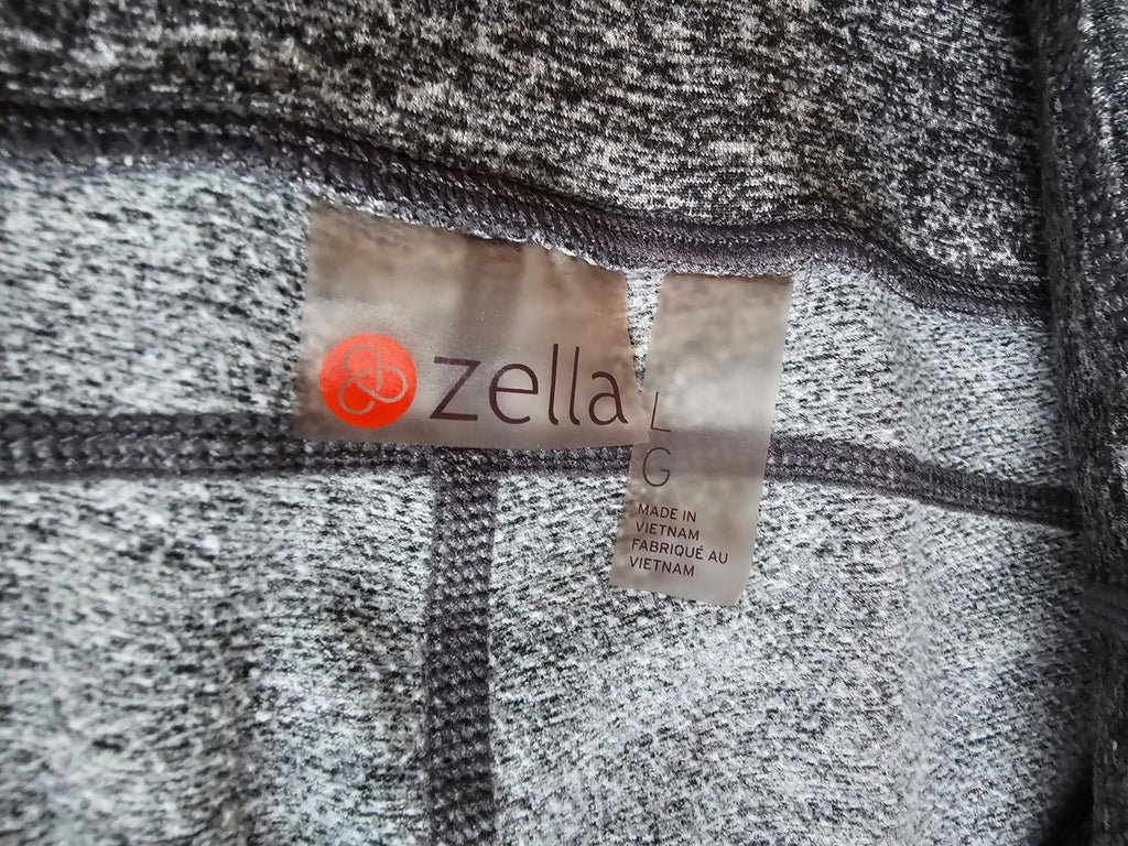Zella Gray Heathered Stirrup Leggings Large Wide Waistband Stretch Activewear