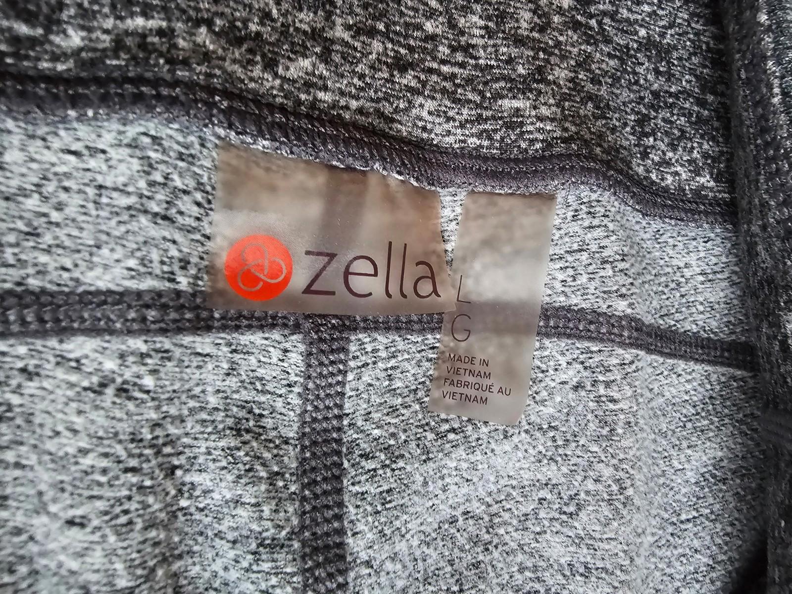 Zella Gray Heathered Stirrup Leggings Large Wide Waistband Stretch Activewear