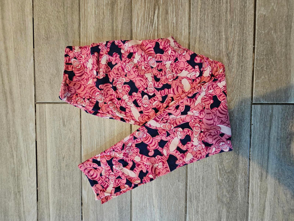 Lularoe OS Disney Leggings Pink Tigger Print Buttery Soft Winnie the Pooh