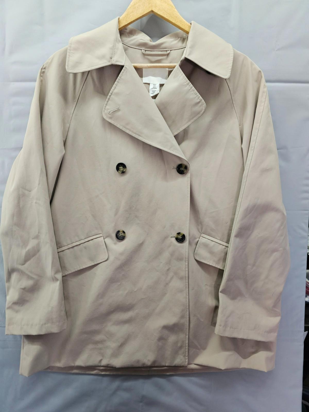 H&M Beige Double-Breasted Trench Coat Women’s Medium NWT (Missing Belt)