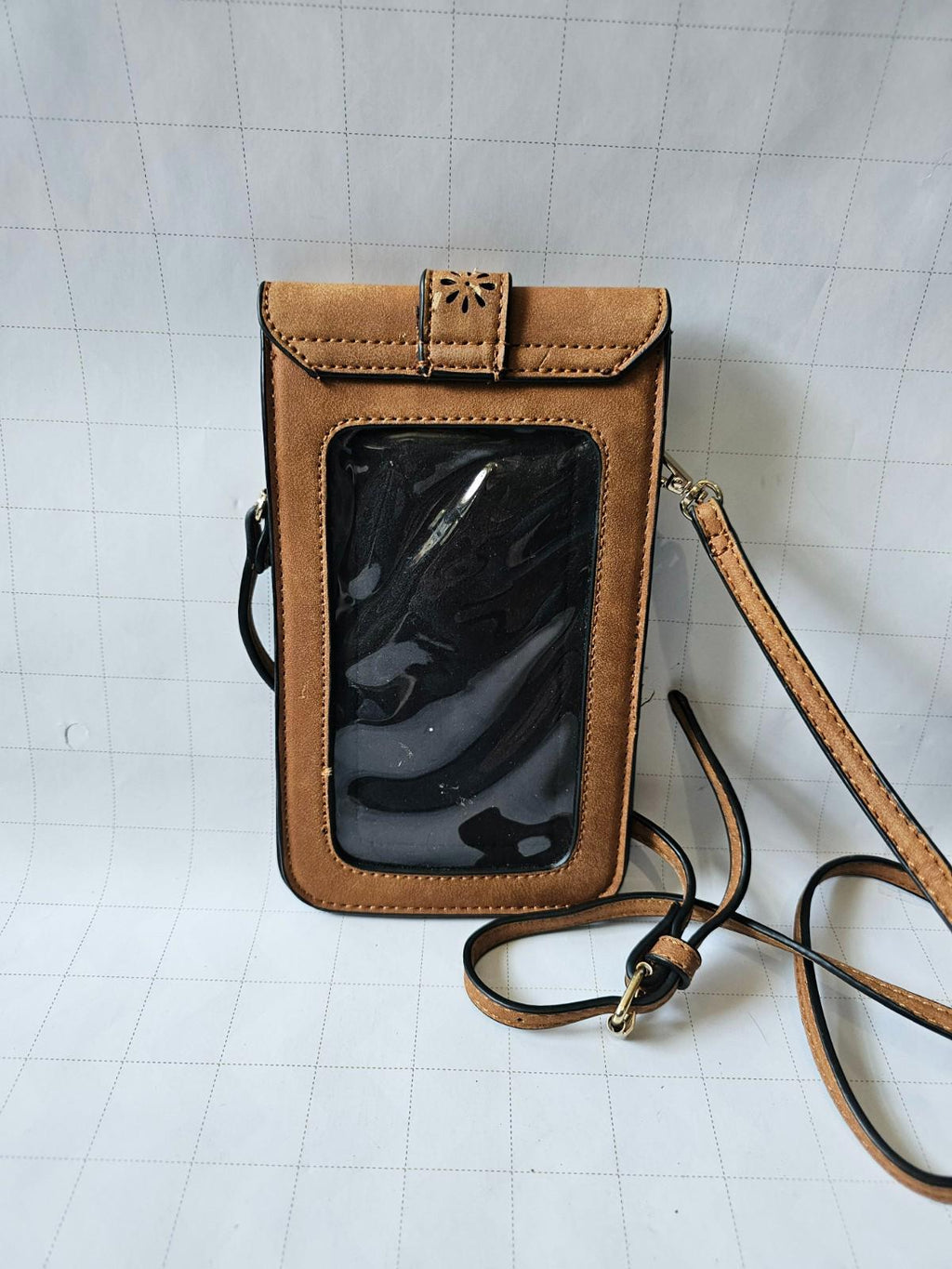 Chic Brown Crossbody Bag with Buckle Flair