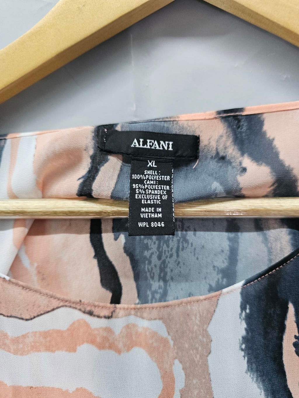 Alfani Marble Print Sheer Blouse with Camisole Top Women’s XL