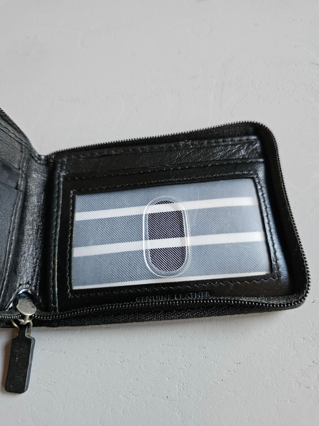 Nautica Black Genuine Leather Wallet – Zip Around Bifold ID Window & Card Slots