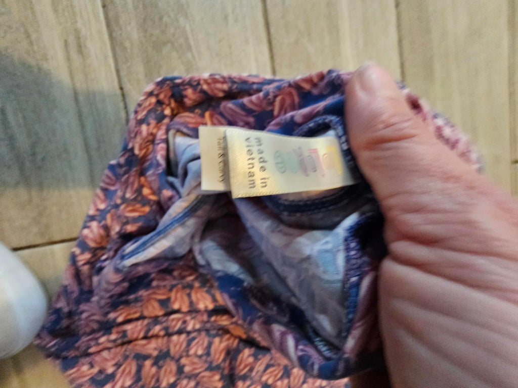 Lularoe TC Leggings Blue Pink Ballet Shoes Print Soft Stretch Dance