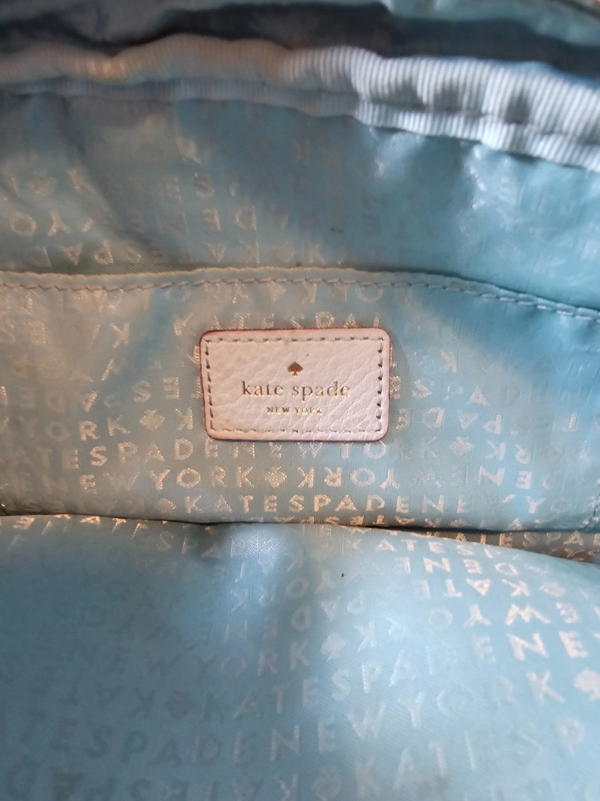 Kate Spade New York Crossbody Bag Light Blue Pebbled Leather Adjustable Strap