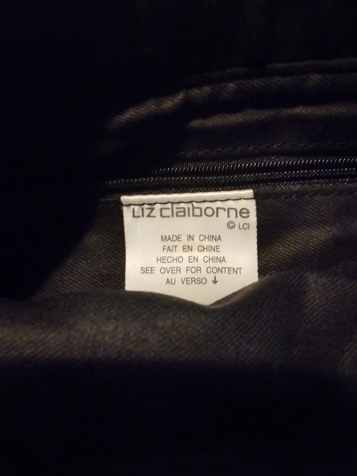 Liz Claiborne Black Nylon Shoulder Tote – Gold Hardware – Everyday Bag