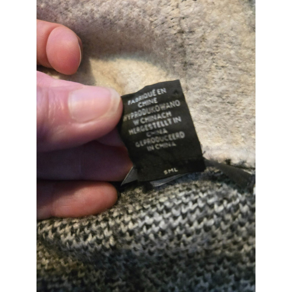 Tahari Tribal Print Belted Wrap Cardigan – S/M – Black Cream Gray – Cozy Layered