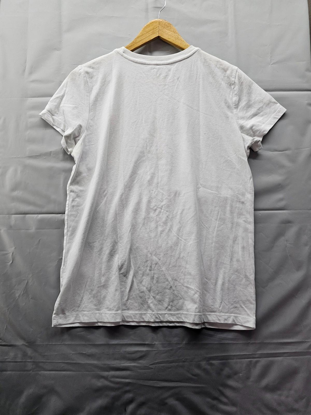 Under Armour White T-Shirt Men's Medium Neon Pink Logo Loose Fit Cotton