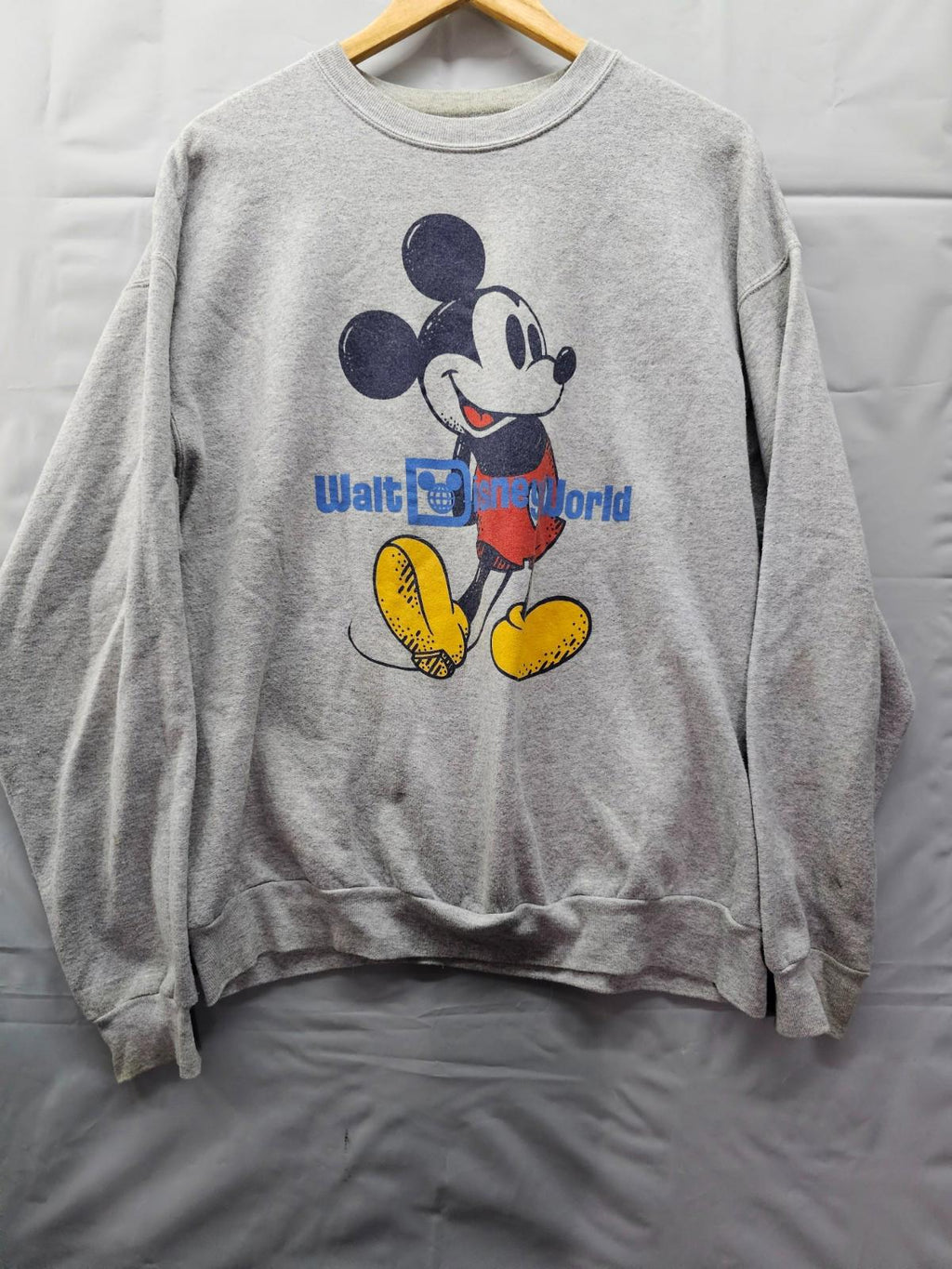 Disney Parks Mickey Mouse Sweatshirt Walt Disney World Gray Hanes Large