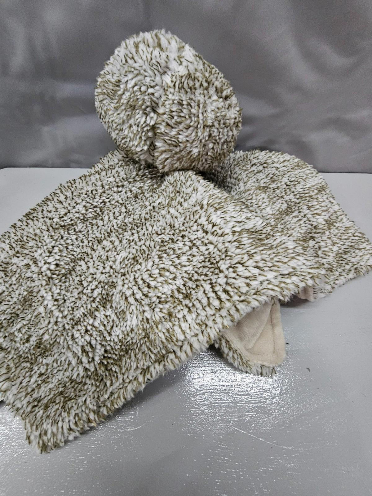 Carters Sloth Security Blanket Plush Baby Lovey Toy Brown And White 14" Stuffed