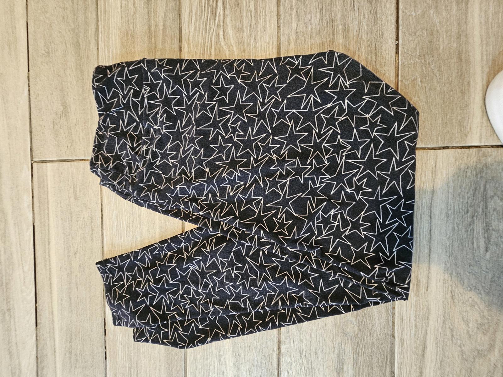 Lularoe TC Leggings Black White Star Print Soft Stretch Buttery