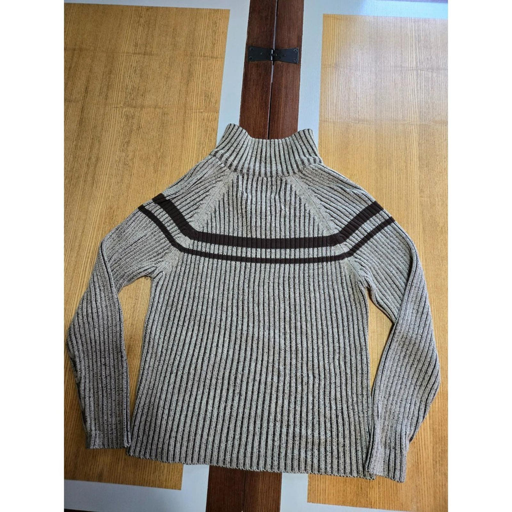 Carbon Cozy Brown Ribbed Zip Sweater