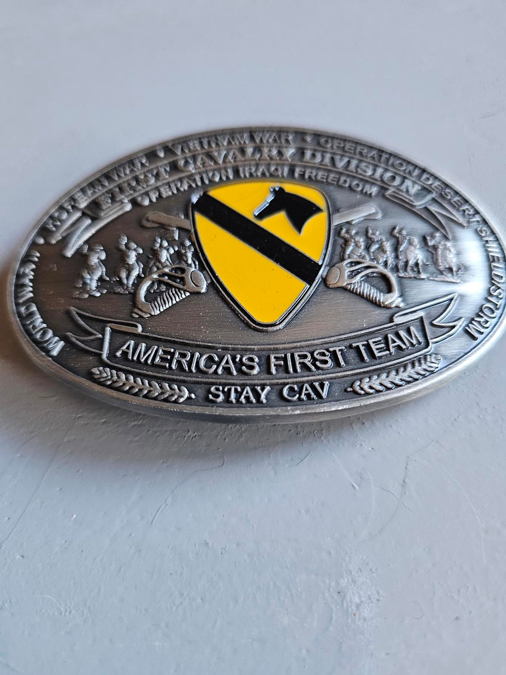 First Cavalry Division Military Belt Buckle - America's First Team!