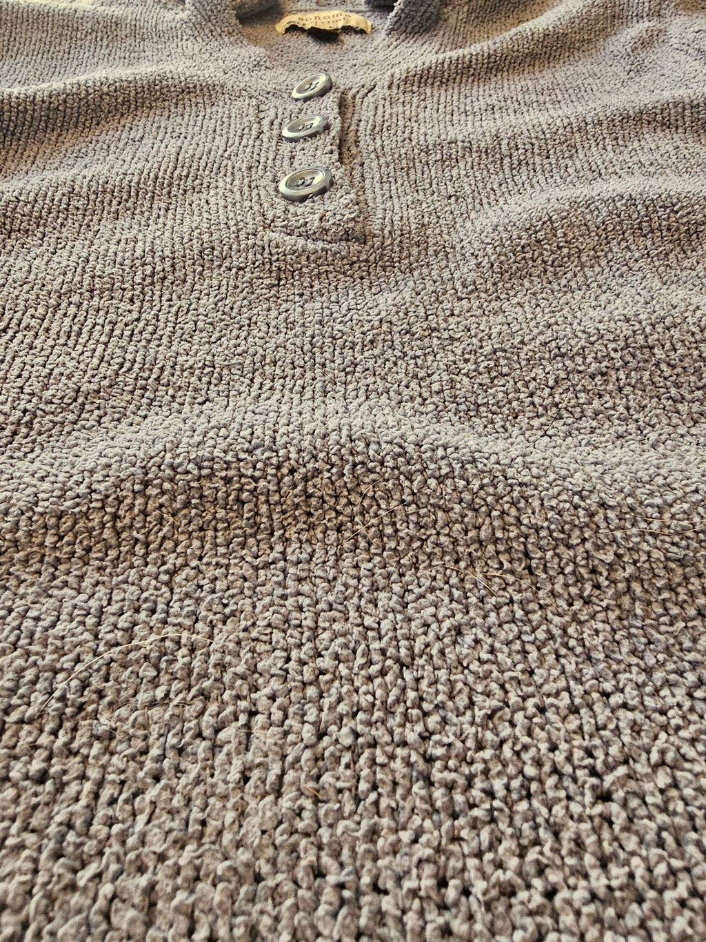Sonoma Life + Style Henley Sweater – Gray – Size Large – Button Neck
