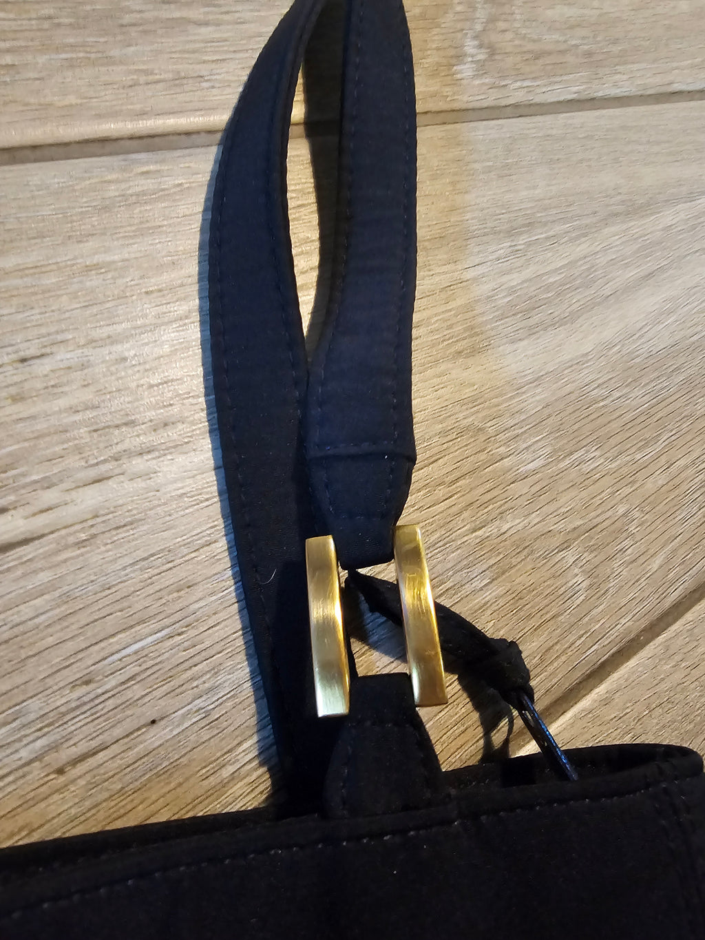 Liz Claiborne Navy Nylon Shoulder Tote – Gold Hardware – Everyday Bag