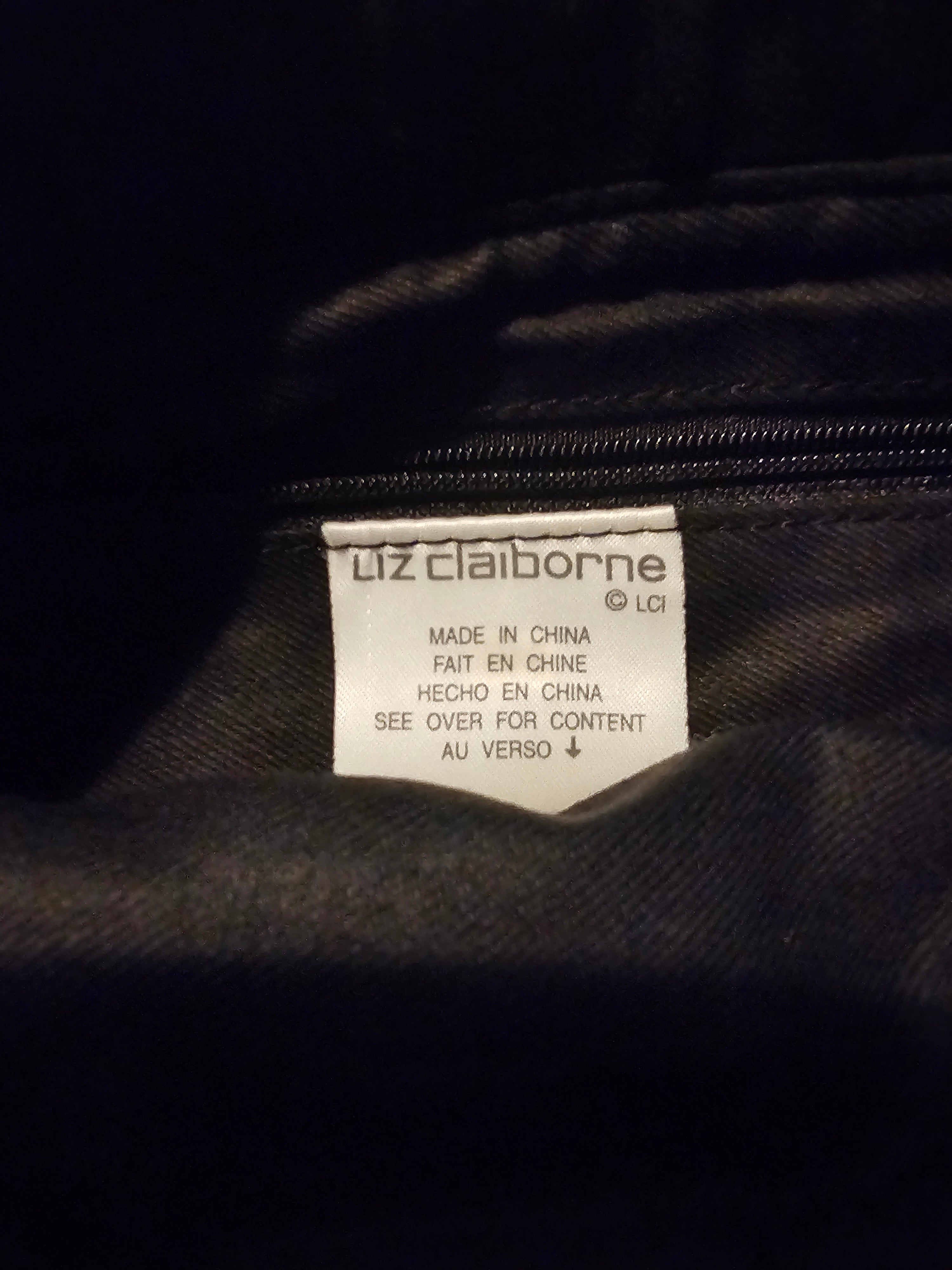 Liz Claiborne Navy Nylon Shoulder Tote – Gold Hardware – Everyday Bag