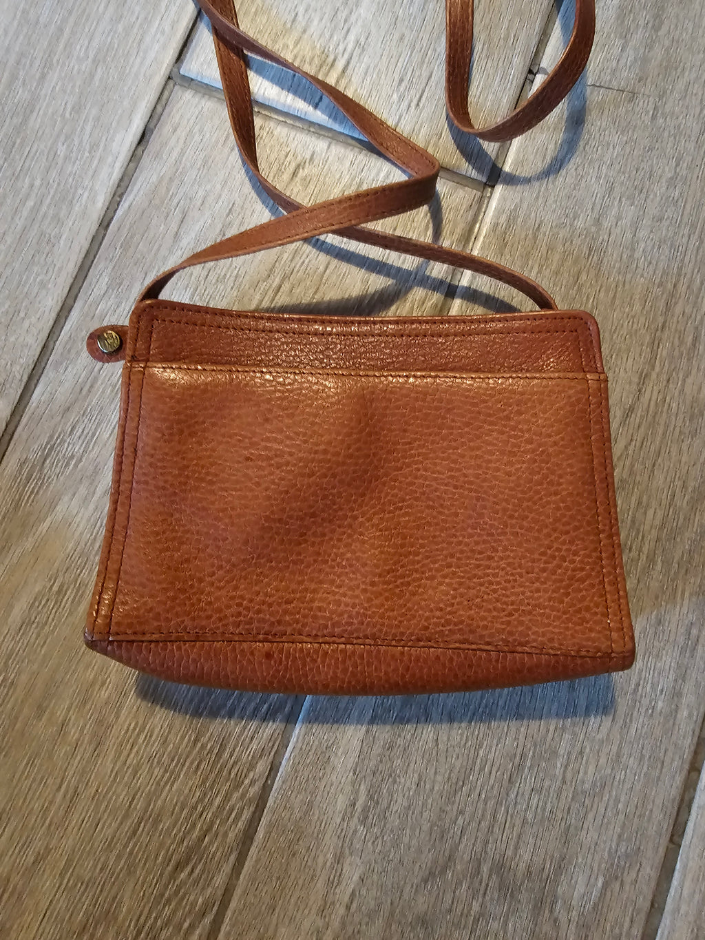 Anne Klein II Vintage Crossbody Bag – Genuine Leather – Brown – Small Purse