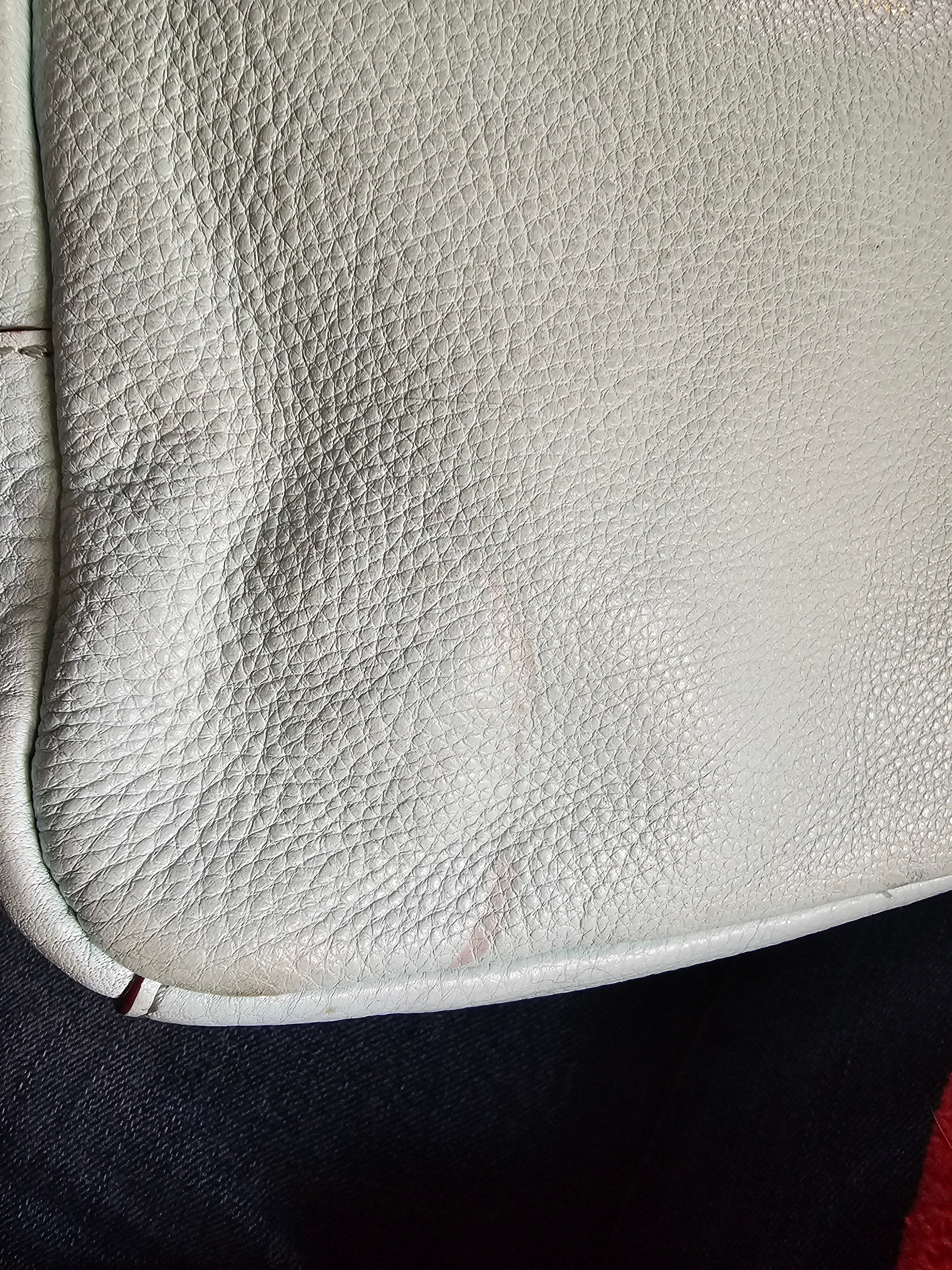 Kate Spade New York Crossbody Bag – Light Blue Pebbled Leather – Adjustable Strap – Minor Stains