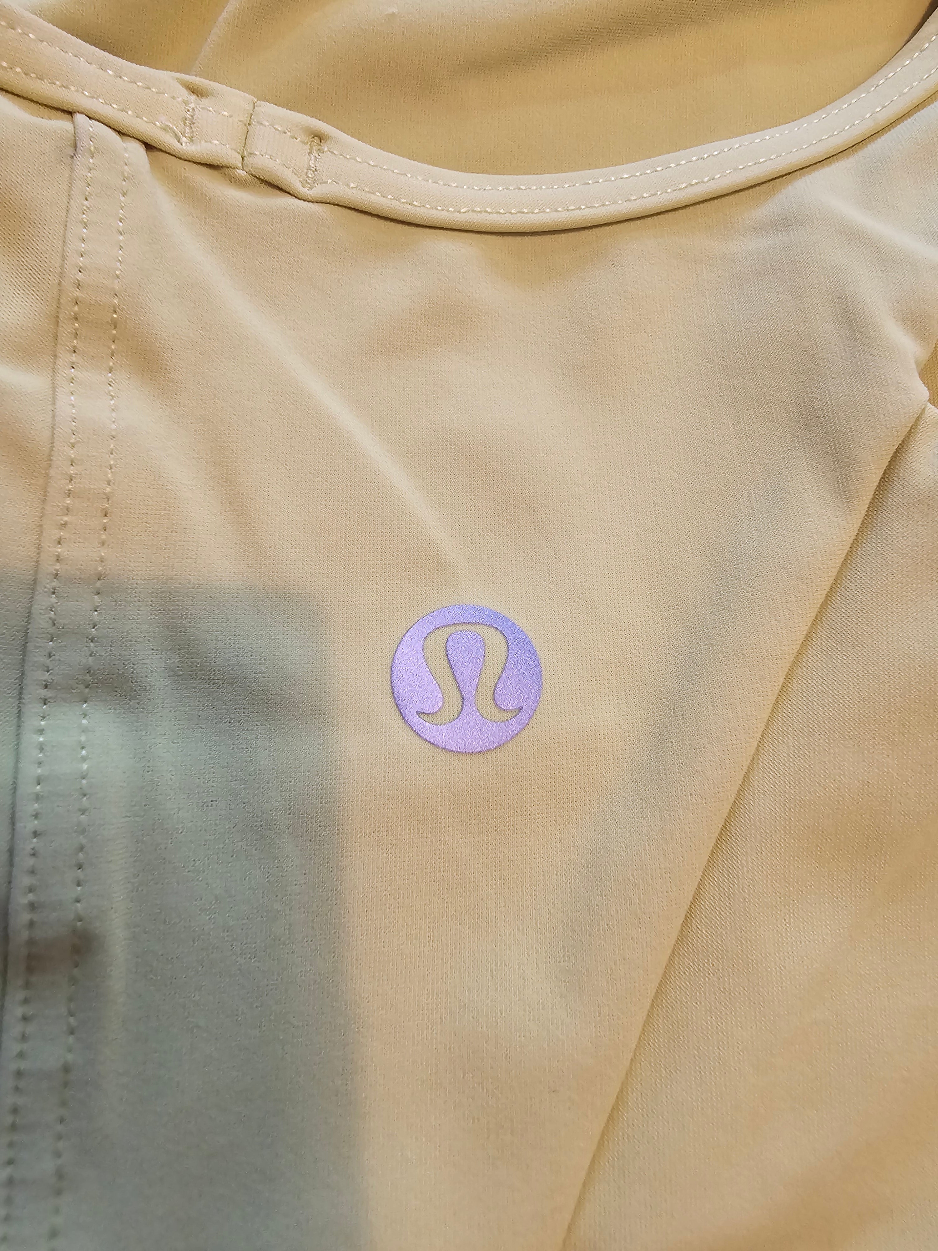 Lululemon High-Neck Zip Front Perforated Sports Bra – Neon Yellow – Size 4