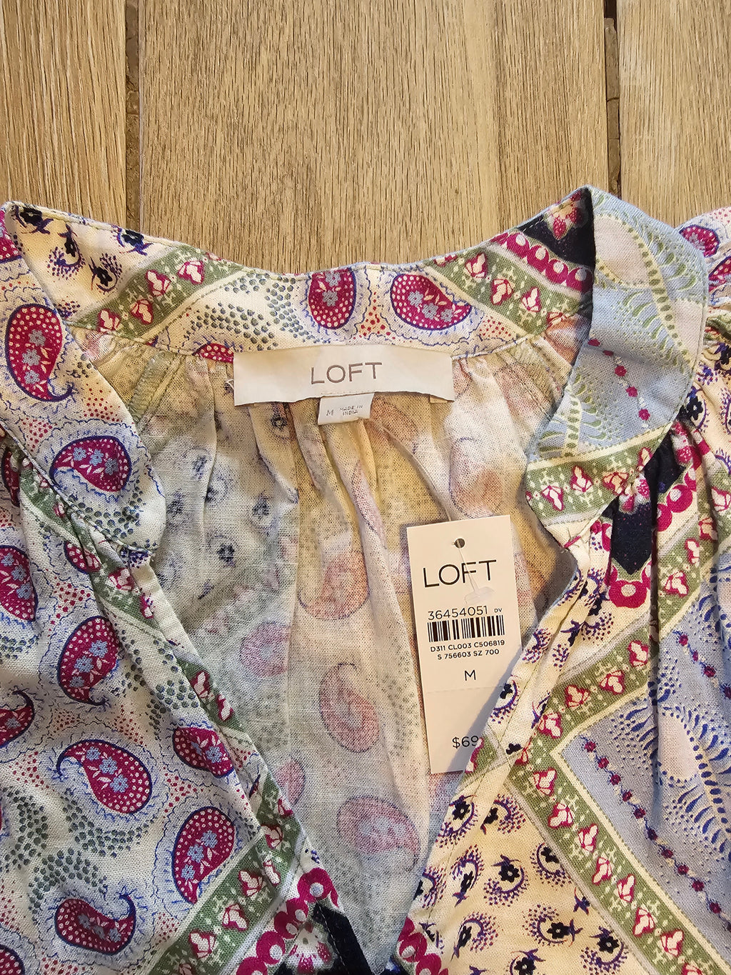 LOFT Patchwork Paisley & Floral Blouse – Women’s Medium – NWT