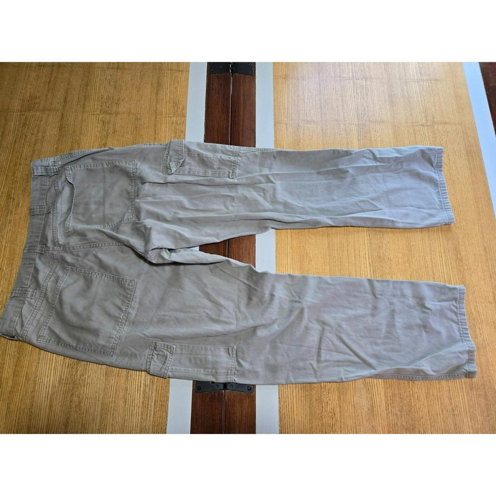 Wrangler Authentics Gray Cargo Pants 36x32 Utility Workwear Distressed