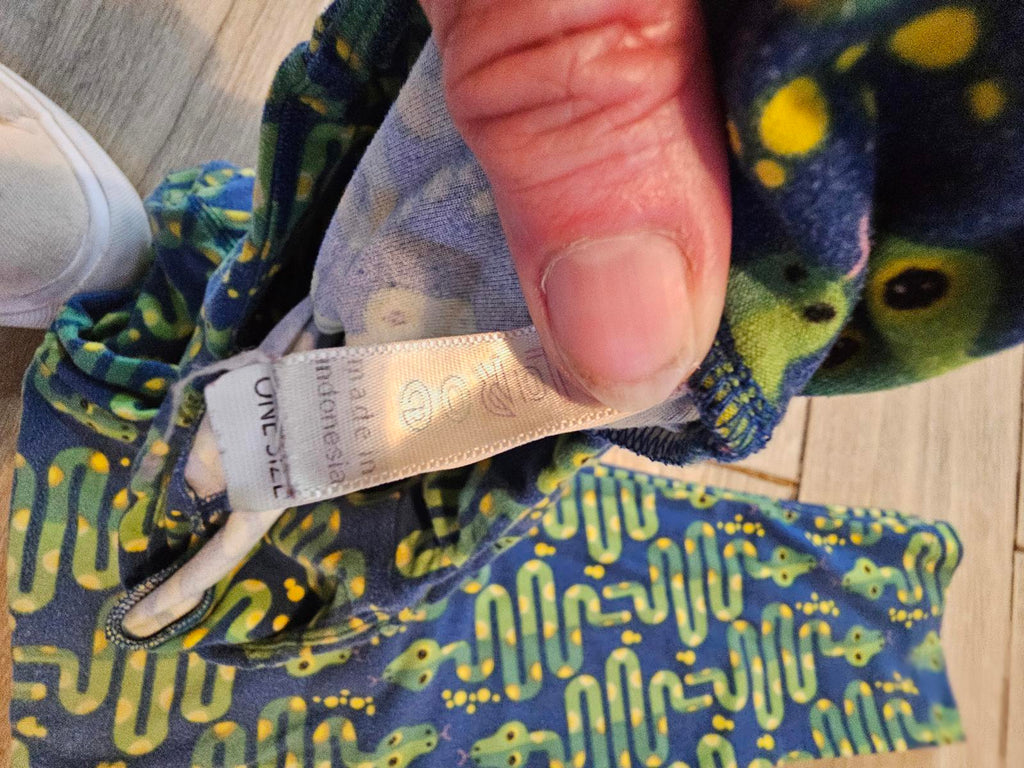 Lularoe OS Leggings Blue Green Snake Print Buttery Soft Reptile Pattern