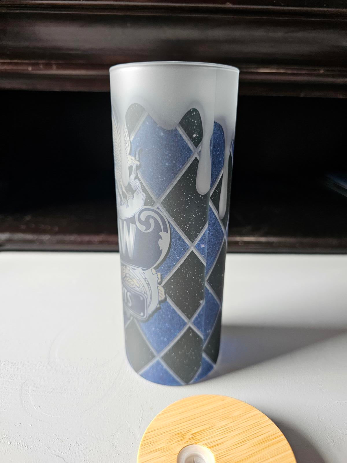 17oz Custom Ravenclaw Frosted Glass Tumbler – Hogwarts-Inspired, One of a Kind