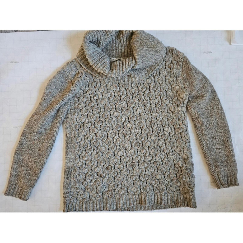 Moon and Madison Brown Cable Knit Cowl Neck Sweater Women's
