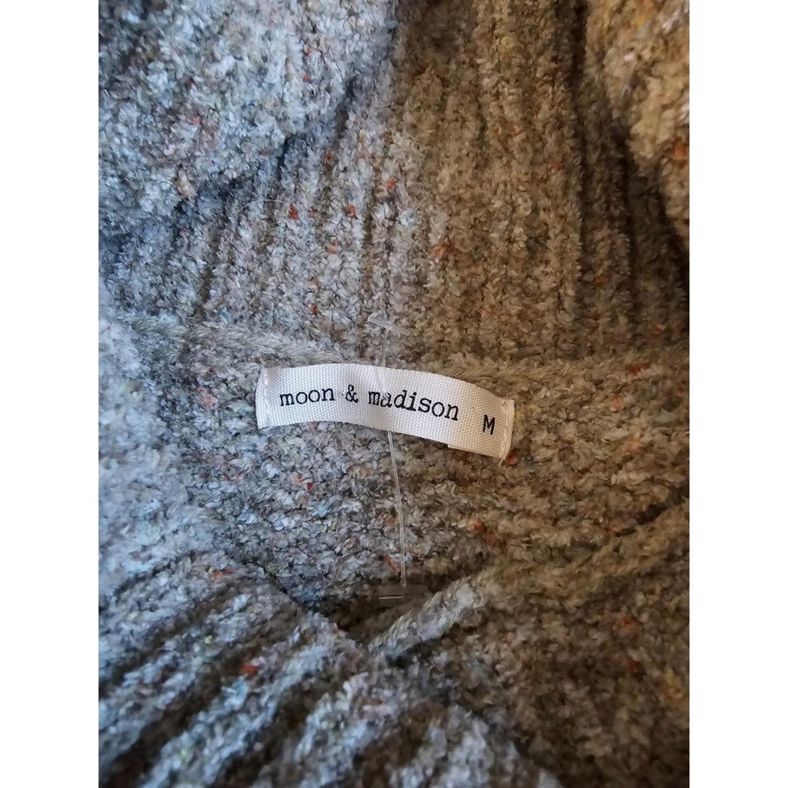 Moon and Madison Brown Cable Knit Cowl Neck Sweater Women's