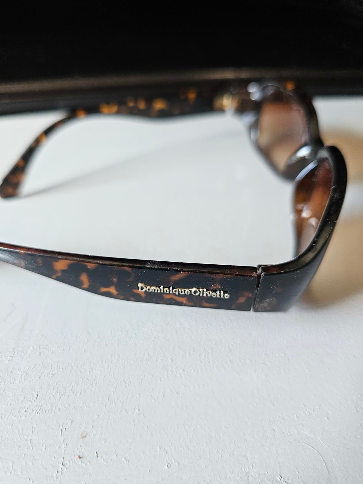 Dominique Olivette Tortoise Shell Sunglasses Brown Gradient Lenses Preowned