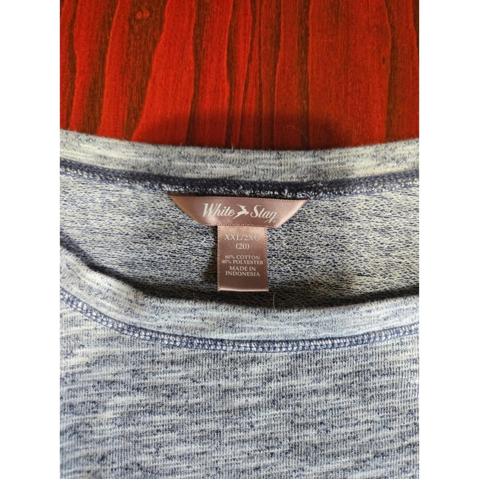 White Stag Heather Blue Long Sleeve Top Womens 2X 20