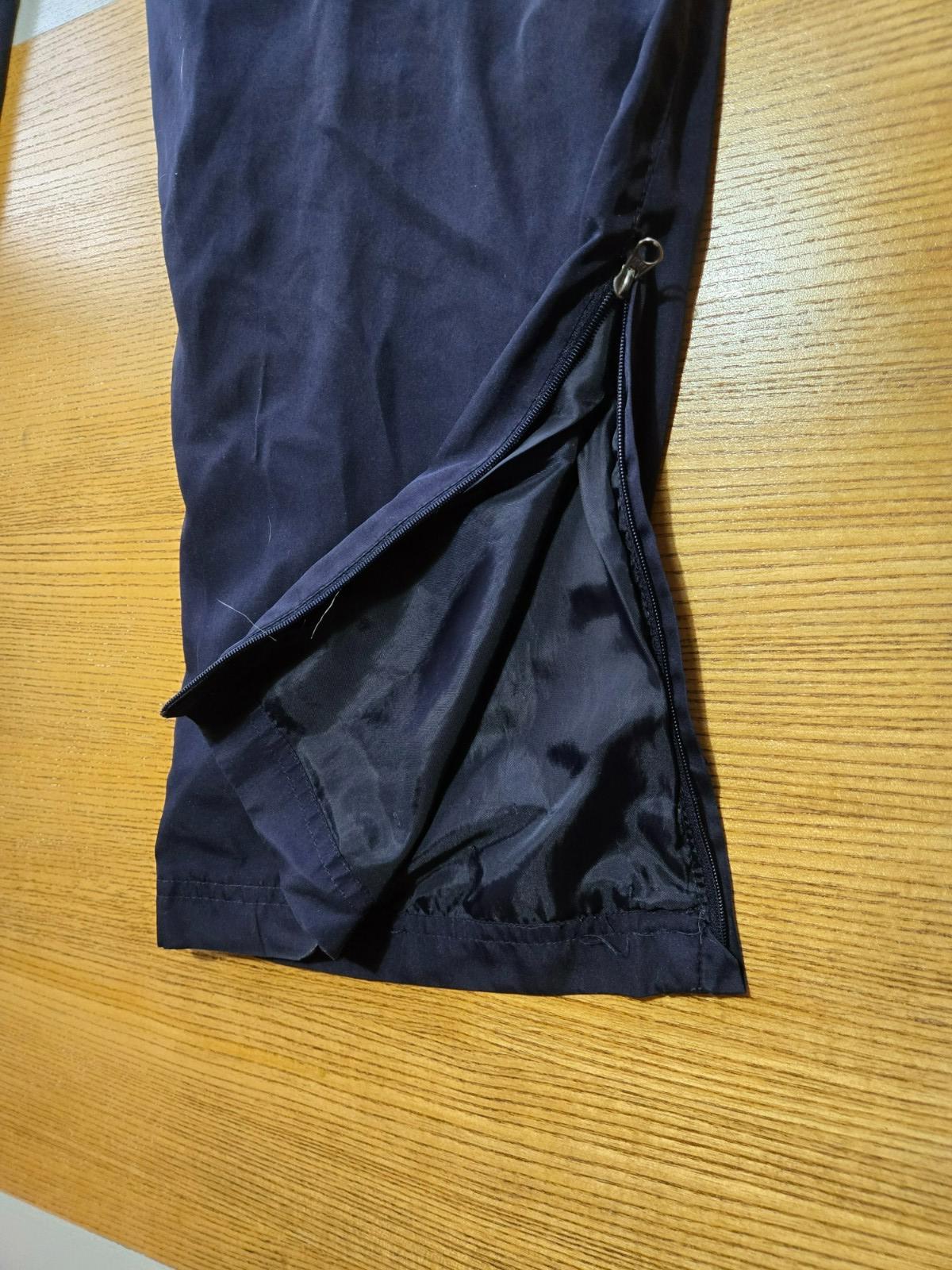 Jerzees Navy Activewear Pants Medium Lined Zip Ankle Pockets See Flaw