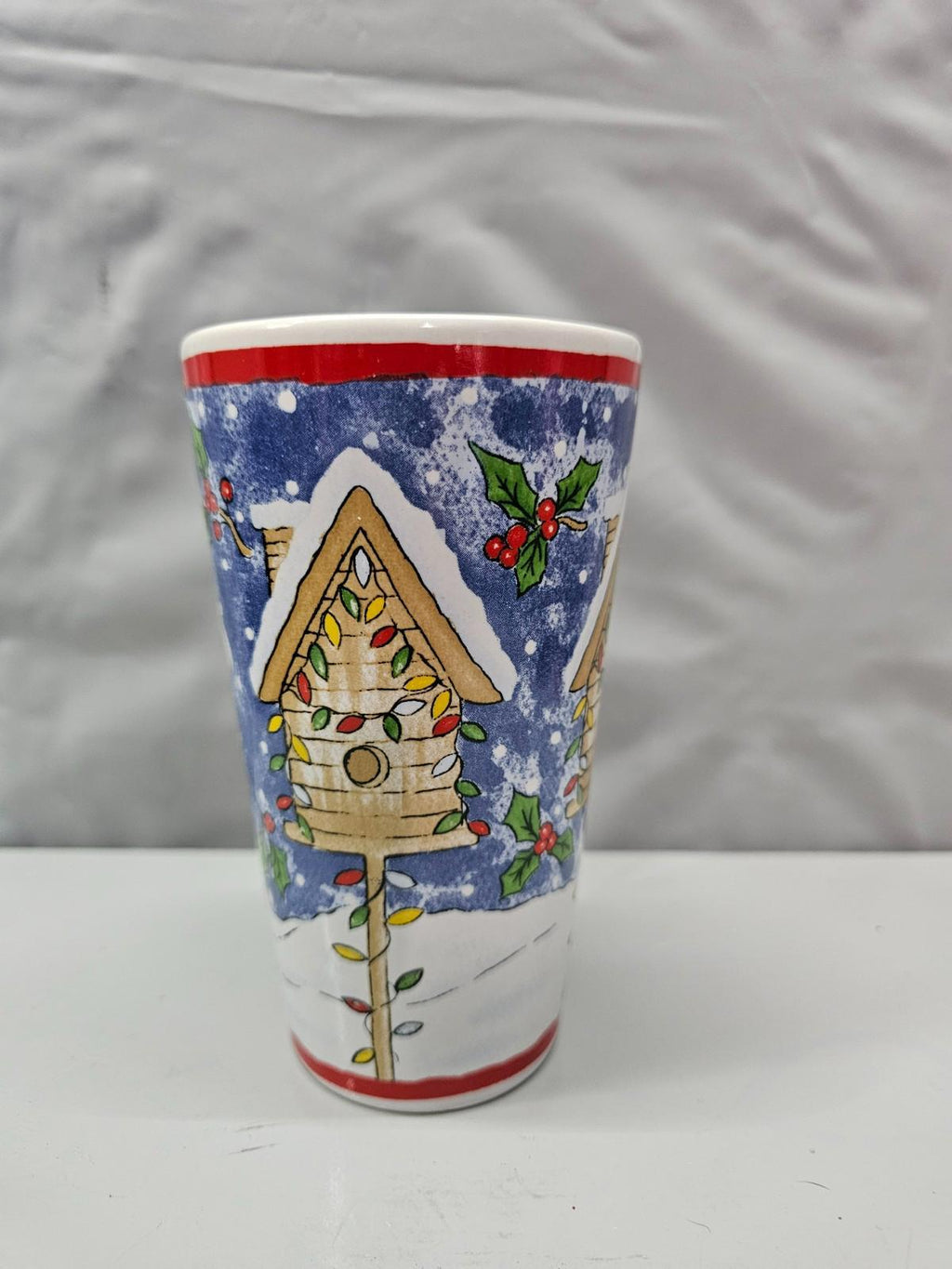 Cozy Winter Birdhouse Mug Stoneware Christmas Coffee Cup