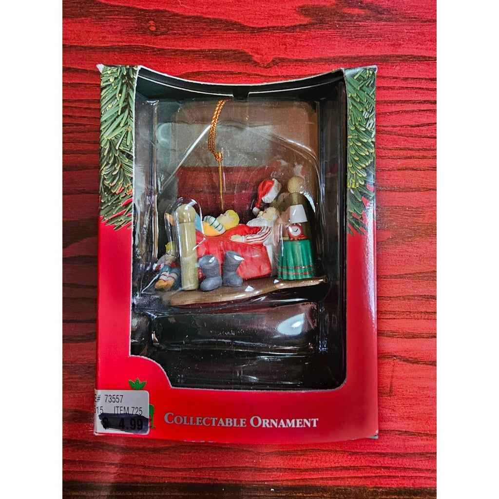 Christmas Charmers Collectable Ornament - Santa in Bed