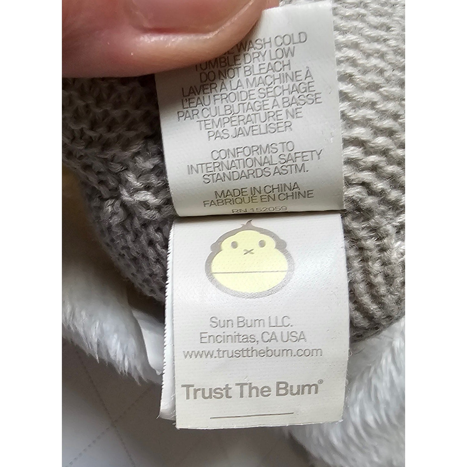 Baby Bum Sun Bum Knit Monkey Lovey Plush Security Blanket Yellow Gray White