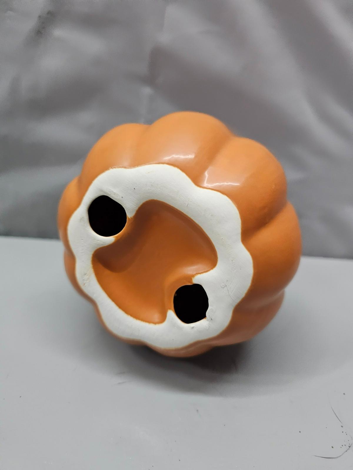 Ceramic Pumpkin Decor Orange Matte Fall Harvest Table Accent