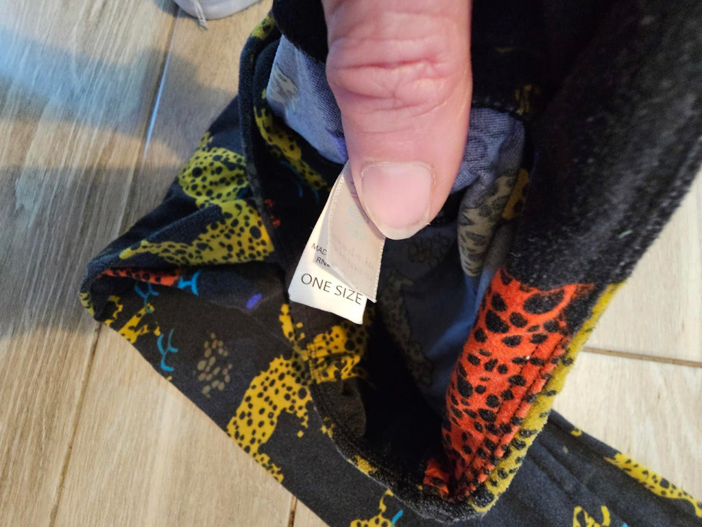 Lularoe OS Leggings Black Multicolor Cheetah Print Buttery Soft Safari