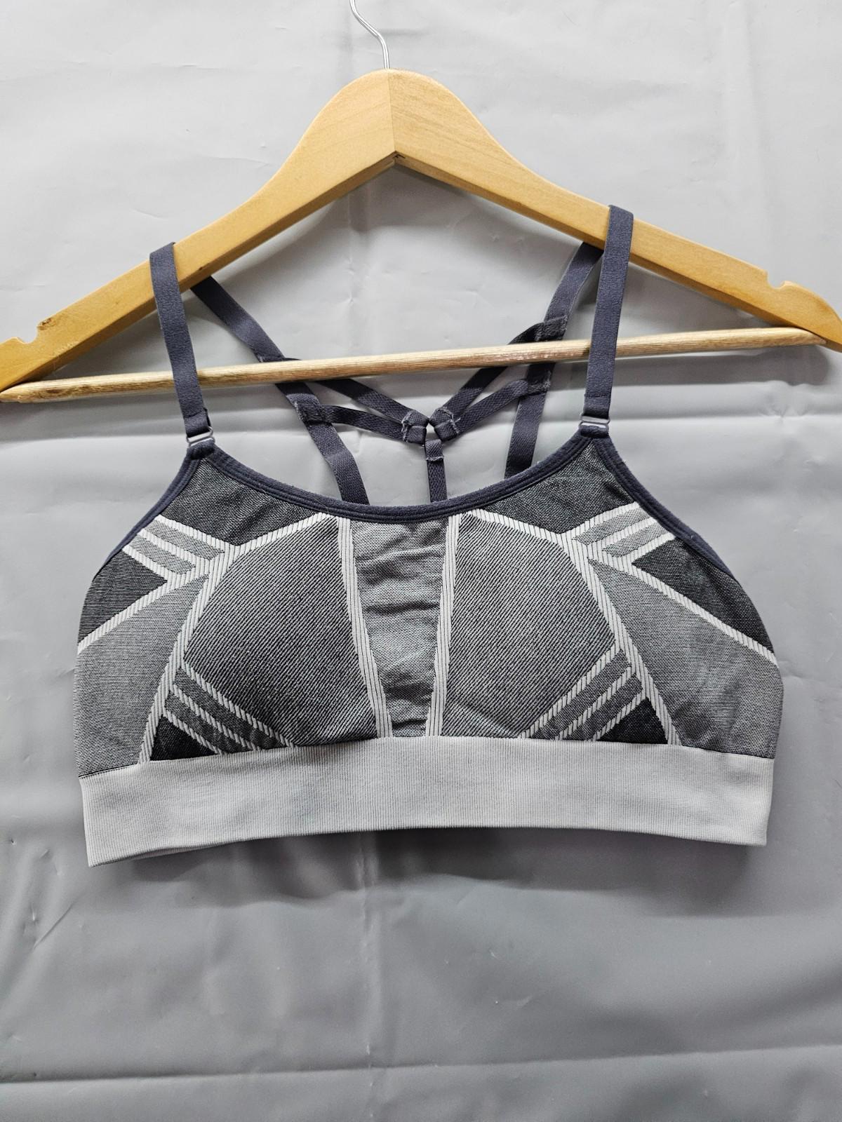 C9 Champion Women’s Gray Geometric Seamless Sports Bra Racerback, Size Medium