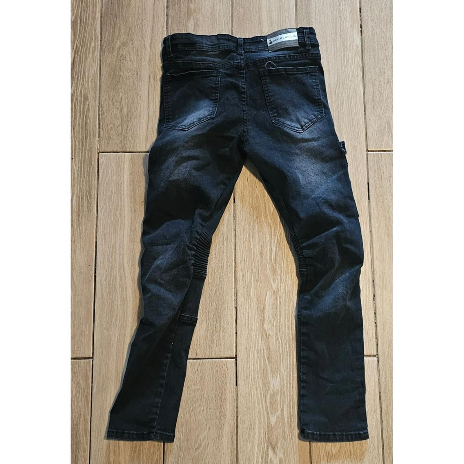 Denim and Rivets Black Moto Cargo Jeans Youth 14 Skinny Streetwear