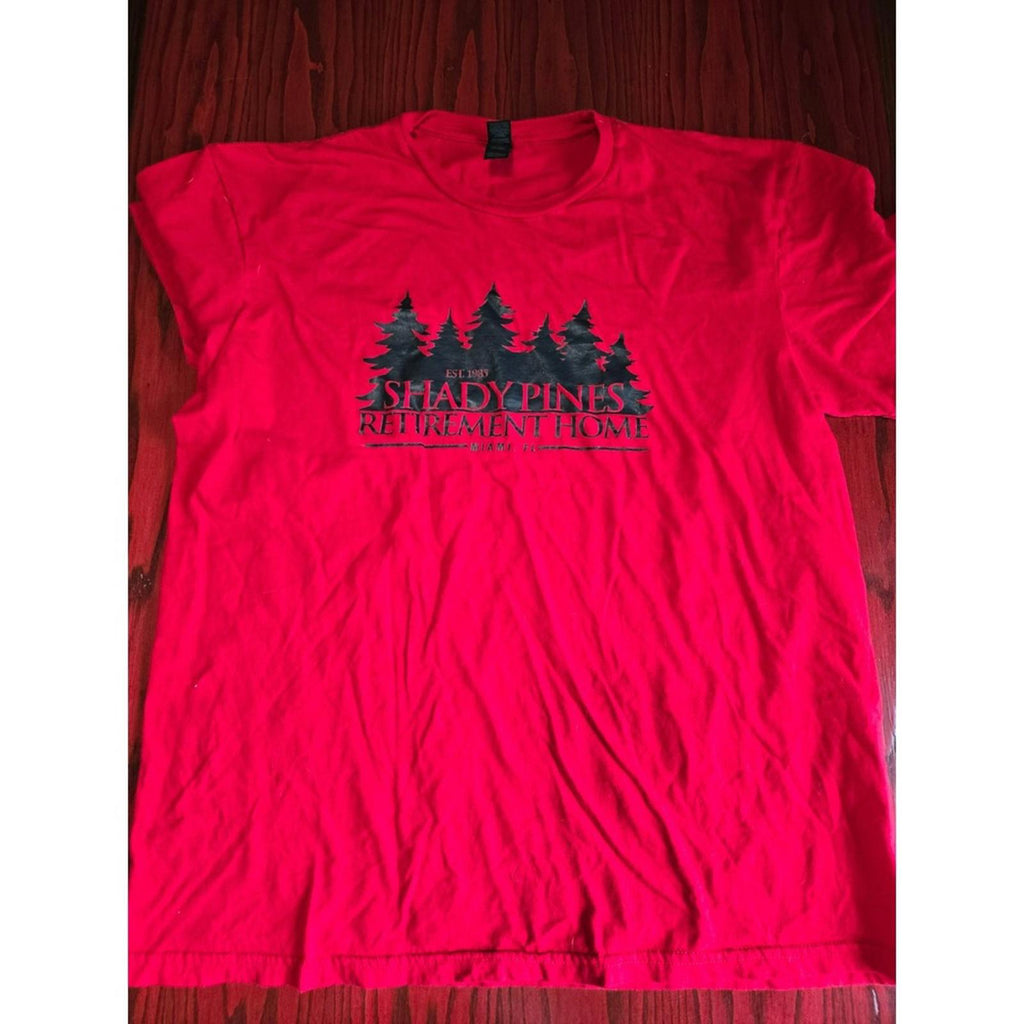 Shady Pines Retirement Home TShirt Gildan Softstyle L Red Custom Tee