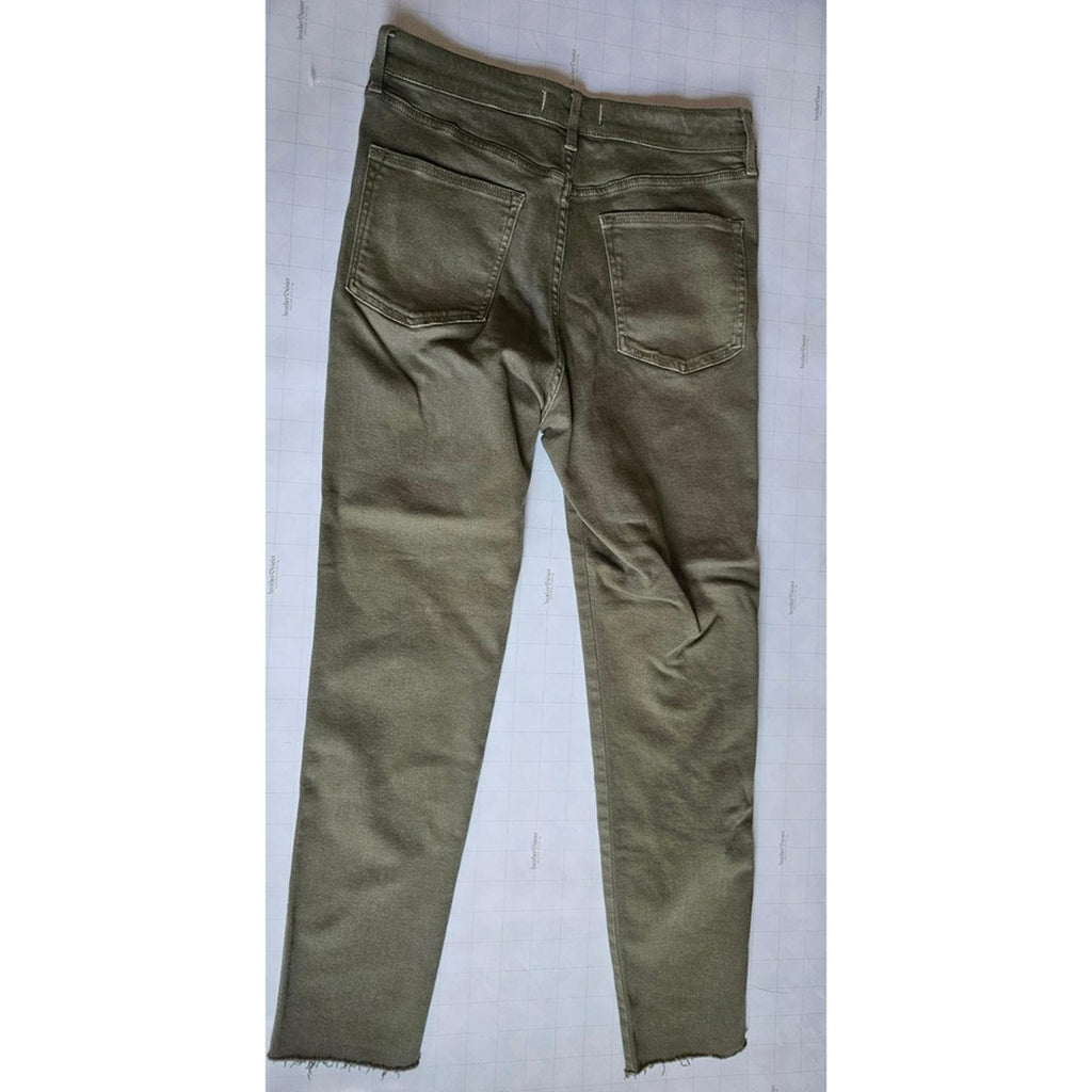 We The Free Free People Olive Green Skinny Jeans 31 Raw Hem Stretch