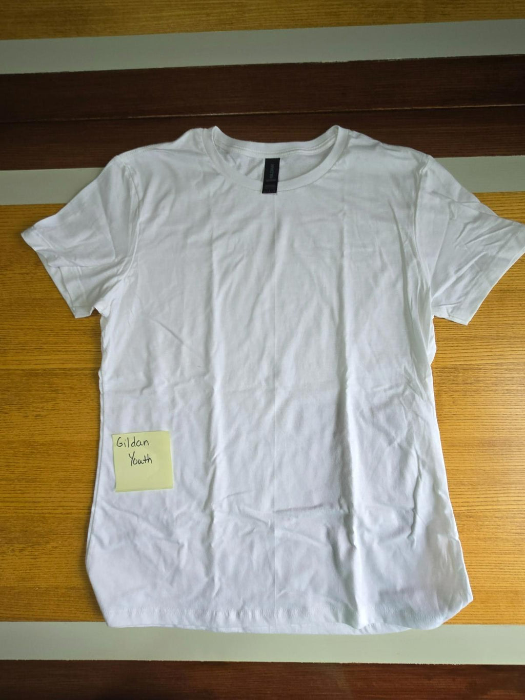 NEW Gildan Youth Softstyle White Cotton Tee Size L Blank Unisex Shirt