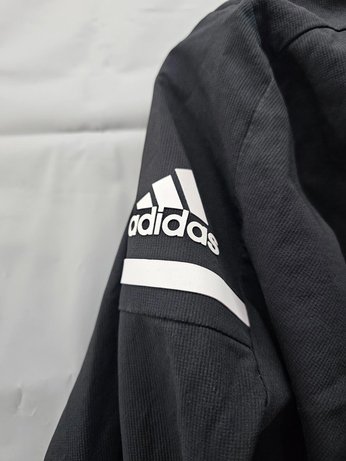 Adidas Black Full Zip Track Jacket Men's Medium Lightweight Mesh Lined Windbreak