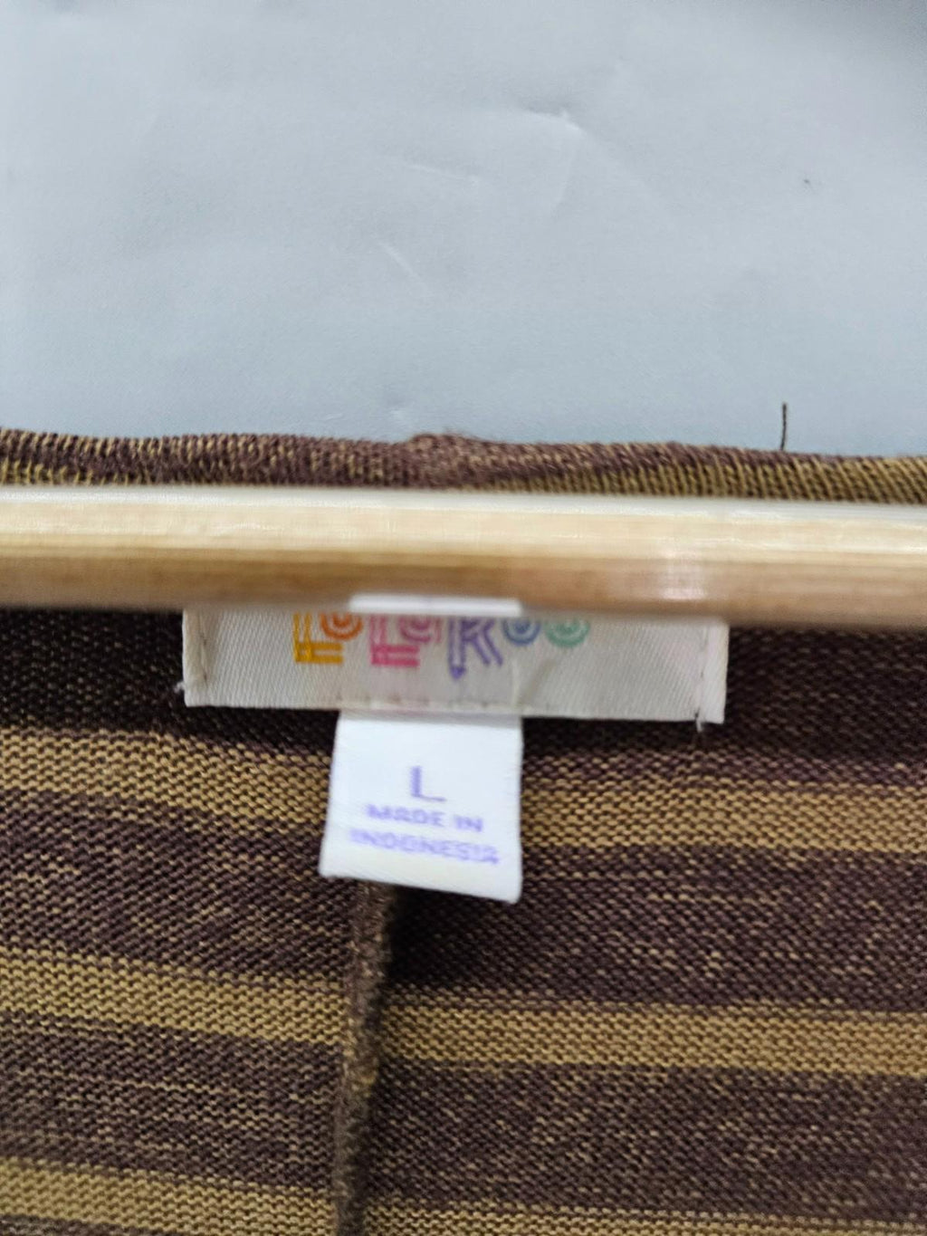 Lularoe Open Front Brown Striped Cardigan Long Size Large L