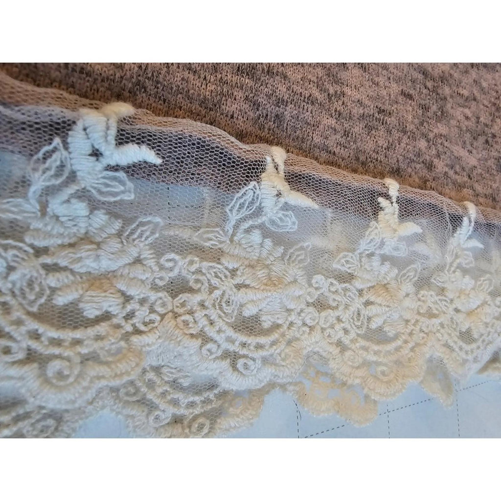 PinkBlush Women's Gray Lace Hem Tunic Top Size M