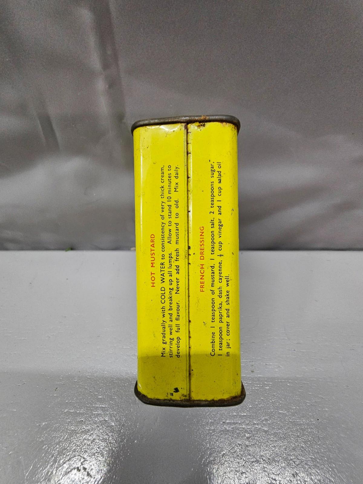 Colman's mustard tin 2 oz empty Bull Head logo Made in Britain Farmhouse Decor