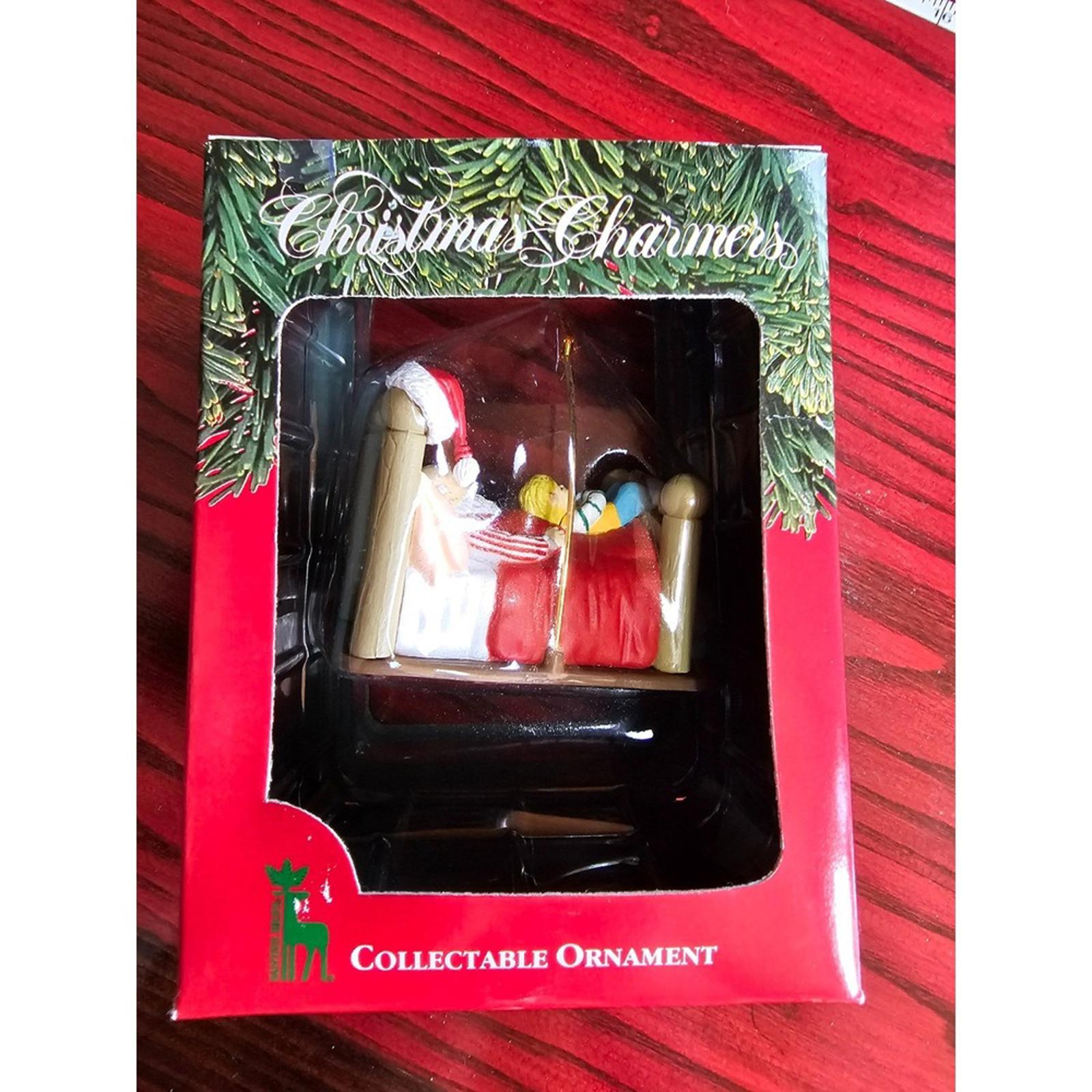 Christmas Charmers Collectable Ornament - Santa in Bed